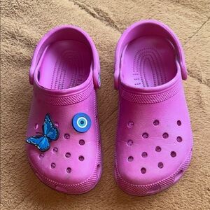 Kids Pink Clogs with Butterfly Charm